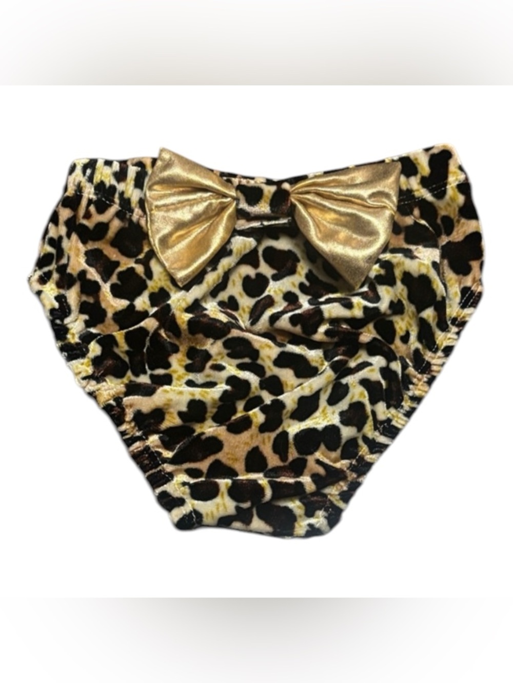 2/$10Leopard Print Diaper Cover with Gold Bow